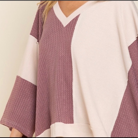 New! POL Cage Back Waffle Knit Mix And Match V-neck Beautiful Sweater Top - Picture 2 of 6